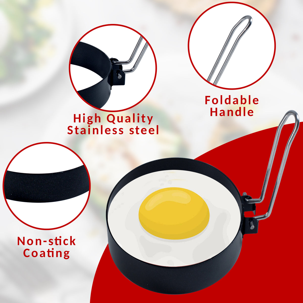egg ring with foldable handle