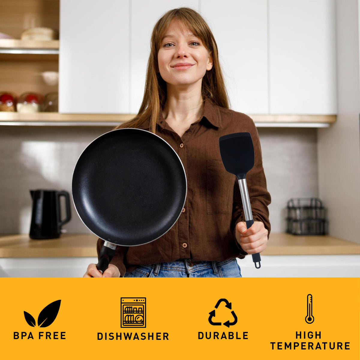 dishwasher safe pan and spatula