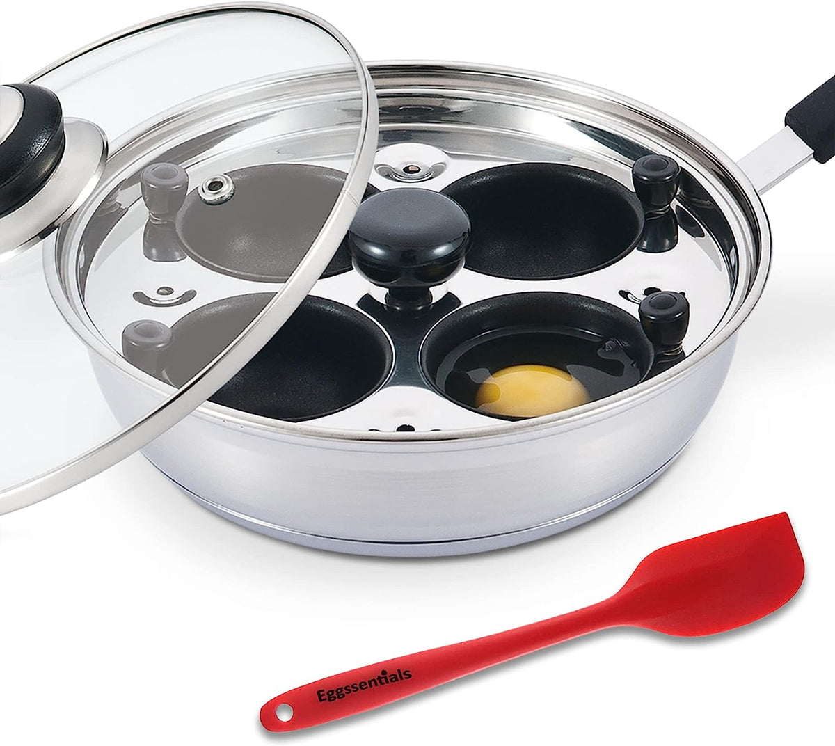 4 cup egg poaching pan with spatula