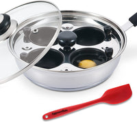 4 cup egg poaching pan with spatula