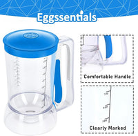 Eggssentials Pancake Batter Dispenser with measurement markings and comfy easy-grip handle.