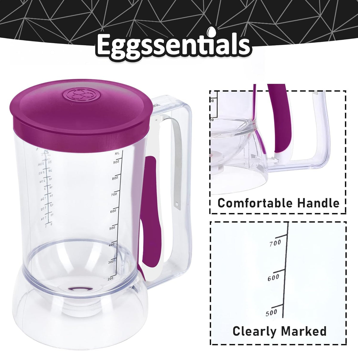 pancake batter dispenser with comfortable handle