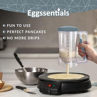Eggssentials Pancake Batter Dispenser ensures perfect, mess-free pancakes with no drips or spills.