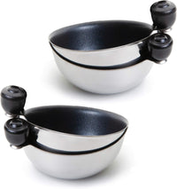 Two Egg Poacher Spare Removable Poaching Cup. inserts with non-stick coating for breakfast cooking.