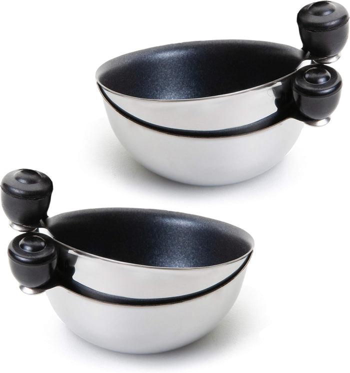 Two Egg Poacher Spare Removable Poaching Cup. inserts with non-stick coating for breakfast cooking.