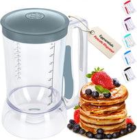 Grey-colored Eggssentials Pancake Batter Dispenser ideal for precise pouring and clean baking.