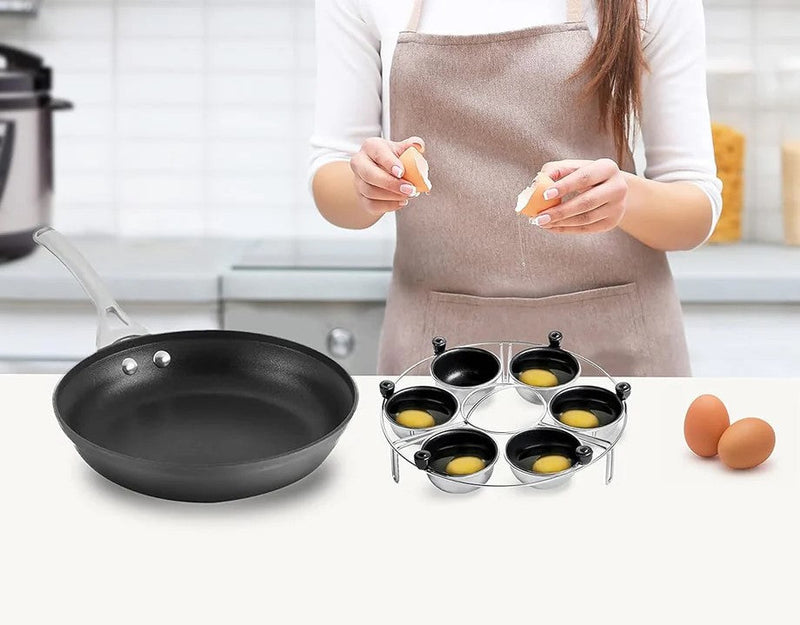 Health benefits of eggs for breakfast shown as woman cracking eggs for protein-rich meal prep.