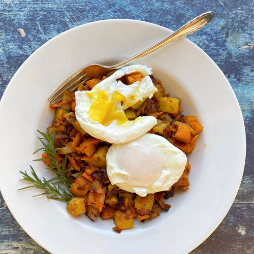 Sweet Potato Hash With A Poached Egg – Eggssentials