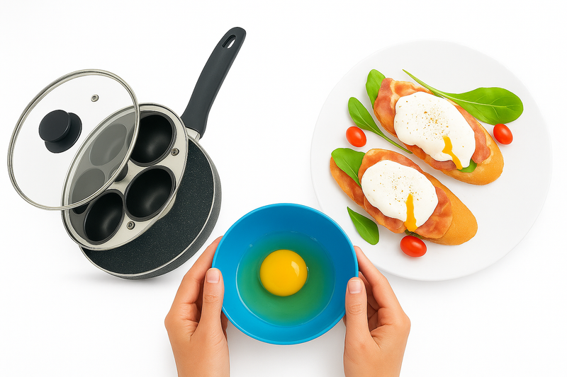 Best egg poachers for perfect results – non-stick poaching pan, raw egg prep, and delicious eggs benedict.