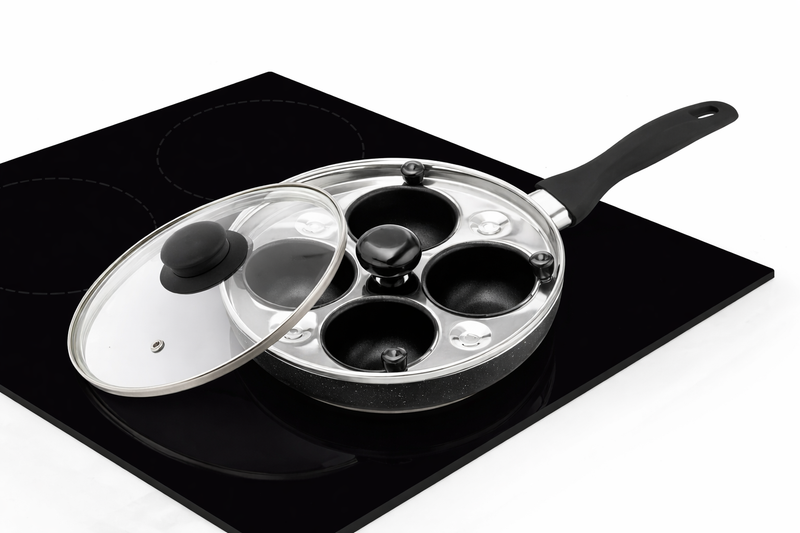 Cook perfectly shaped poached eggs every time with this durable nonstick egg poacher pan with lid.
