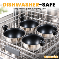 Eggssentials Egg Poacher Replacement Spare Stainless Steel Anti-Stick PFOA Free Individual Removable Poaching Cups (4)