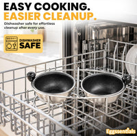 Eggssentials Egg Poacher Insert Stainless Steel Poached Egg Cooker Eggs Poaching Cup PFOA Free Egg Poachers Nonstick, 6.25" Rack Compatible with Skillet Instant Pot Pressure Cooker, 2 Poached Cups