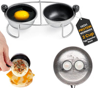 Egg Poacher Insert Stainless Steel Poached Egg Cooker Eggs Poaching Cup PFOA Free Egg Poachers Nonstick, 7.25" Rack Compatible with Current Cookware, Skillets & Instant Pots