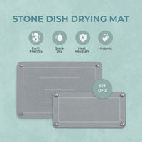 Stone Drying Mat for Kitchen counter- 2 pack- Gray