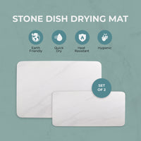 Stone Drying Mat for Kitchen counter- 2 pack- White