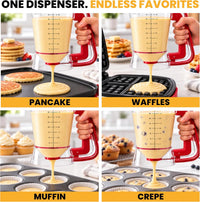 Eggssentials Pancake Batter Dispenser with Squeeze Handle Pancake Dispenser