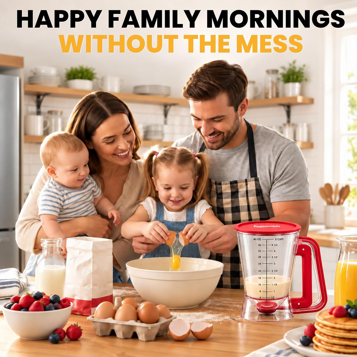 Eggssentials Pancake Batter Dispenser with Squeeze Handle Pancake Dispenser