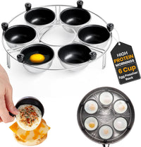 Egg Poacher Insert Stainless Steel Poached Egg Cooker Eggs Poaching Cup PFOA Free Egg Poachers Nonstick, 7.25" Rack Compatible with Current Cookware, Skillets & Instant Pots