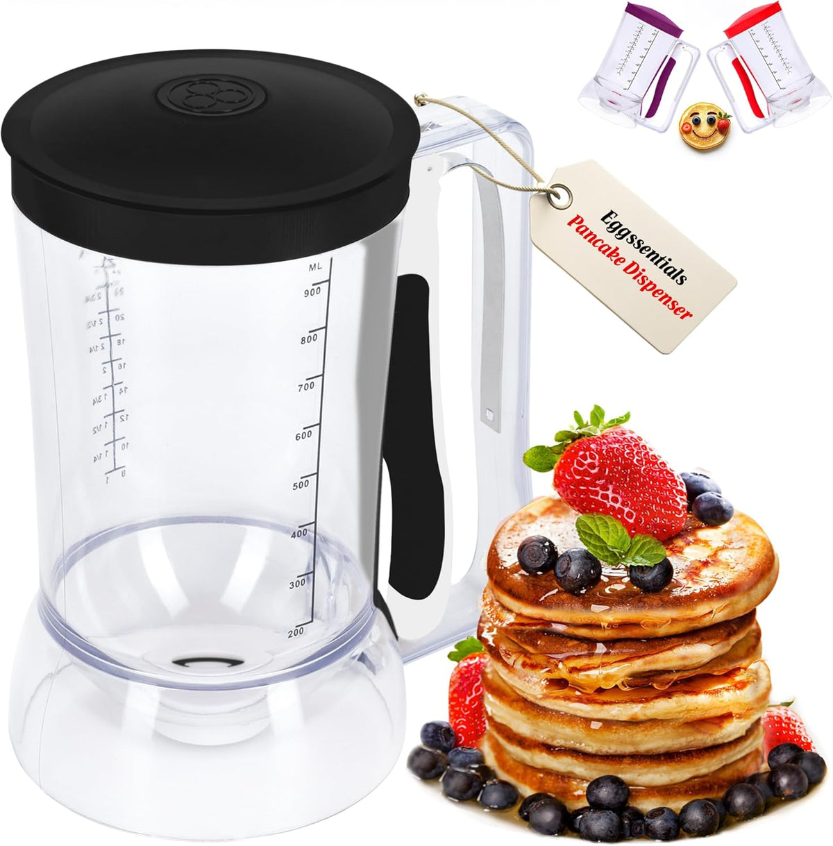 black pancake batter dispenser