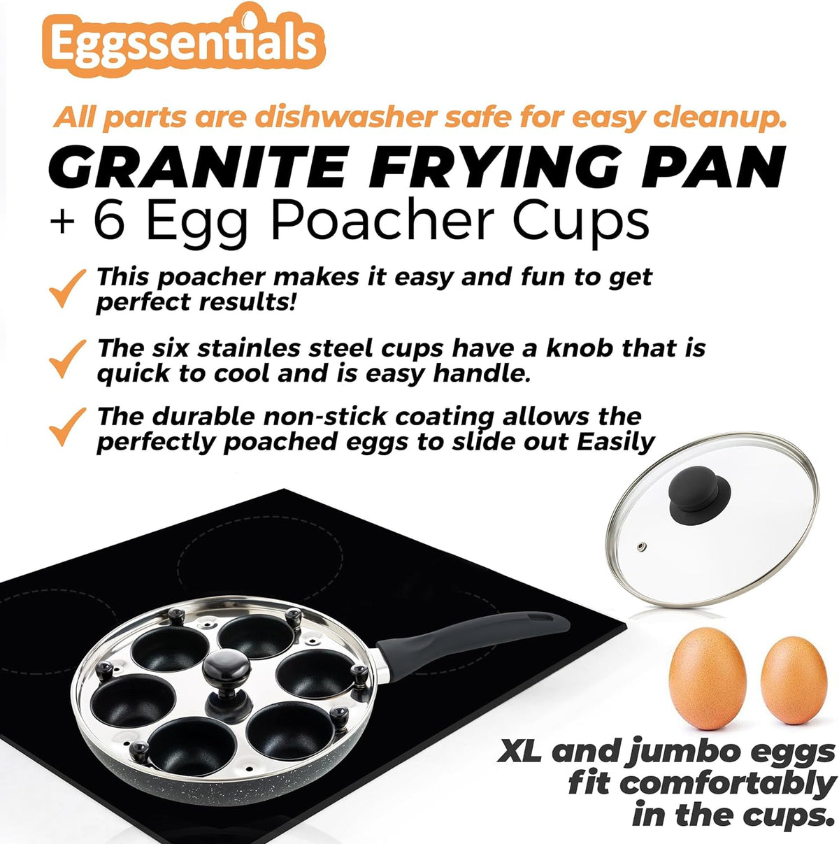 2 IN 1 Egg Pan and Six Cup Egg Poacher