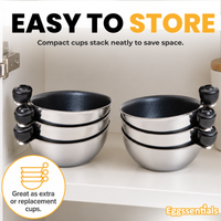 Eggssentials Egg Poacher Replacement Spare Stainless Steel 68mm in Diameter Anti-Stick PFOA Free Individual Removable Poaching Cups (6)