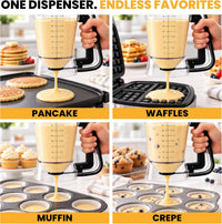 Eggssentials Pancake Batter Dispenser with Squeeze Handle Pancake Dispenser