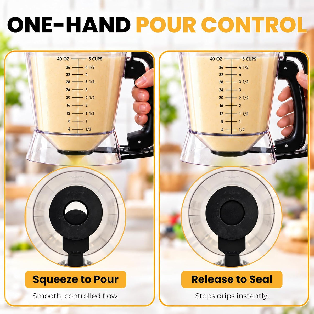 Eggssentials Pancake Batter Dispenser with Squeeze Handle Pancake Dispenser