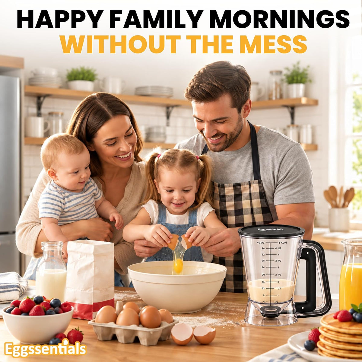 Eggssentials Pancake Batter Dispenser with Squeeze Handle Pancake Dispenser