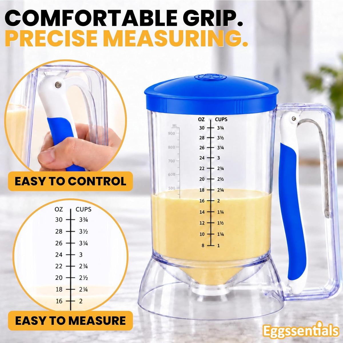 Eggssentials Pancake Batter Dispenser with Squeeze Handle Pancake Dispenser