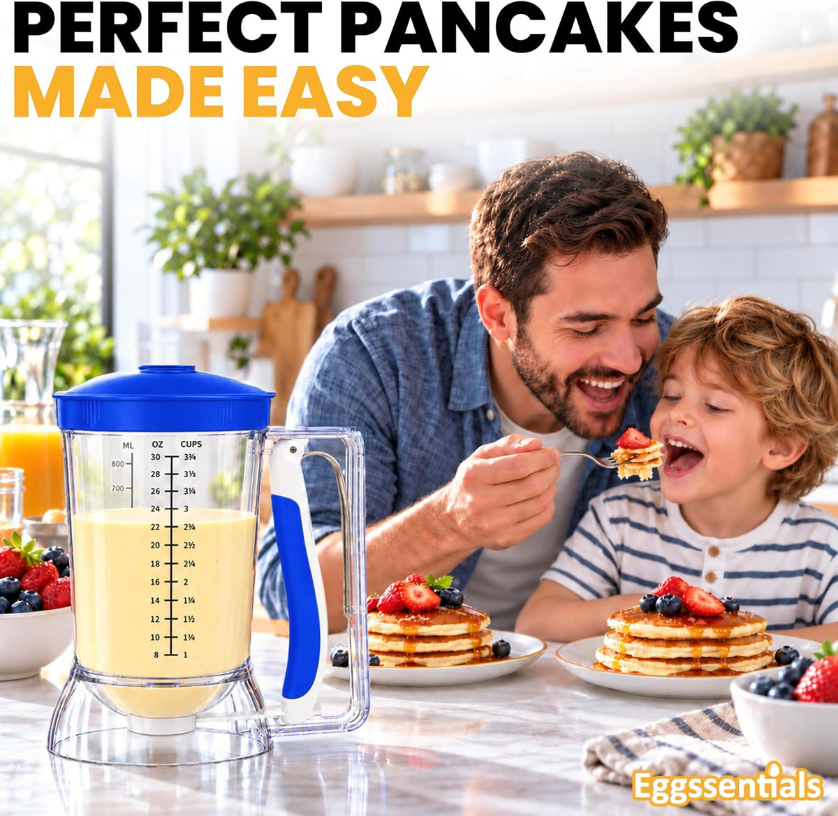 Eggssentials Pancake Batter Dispenser with Squeeze Handle Pancake Dispenser