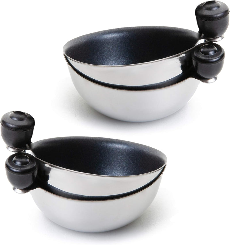 Two Egg Poacher Spare Removable Poaching Cup. inserts with non-stick coating for breakfast cooking.