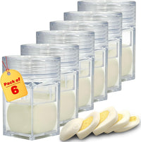 Pack of six egg cubers with sliced square-shaped boiled eggs, ideal for fun and creative food presentation.