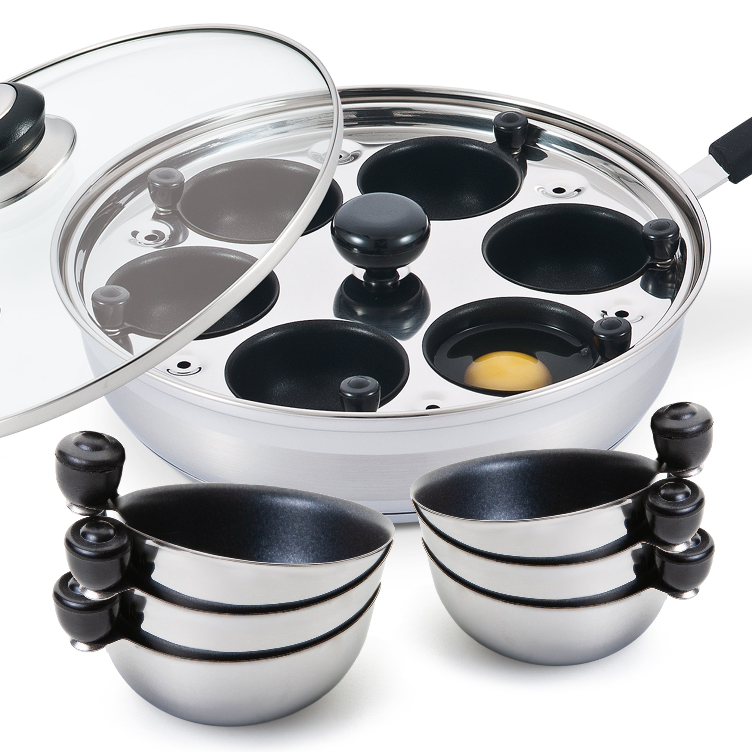 Six Cup Egg Poacher Pan With Extra 6 Cups - Eggssentials