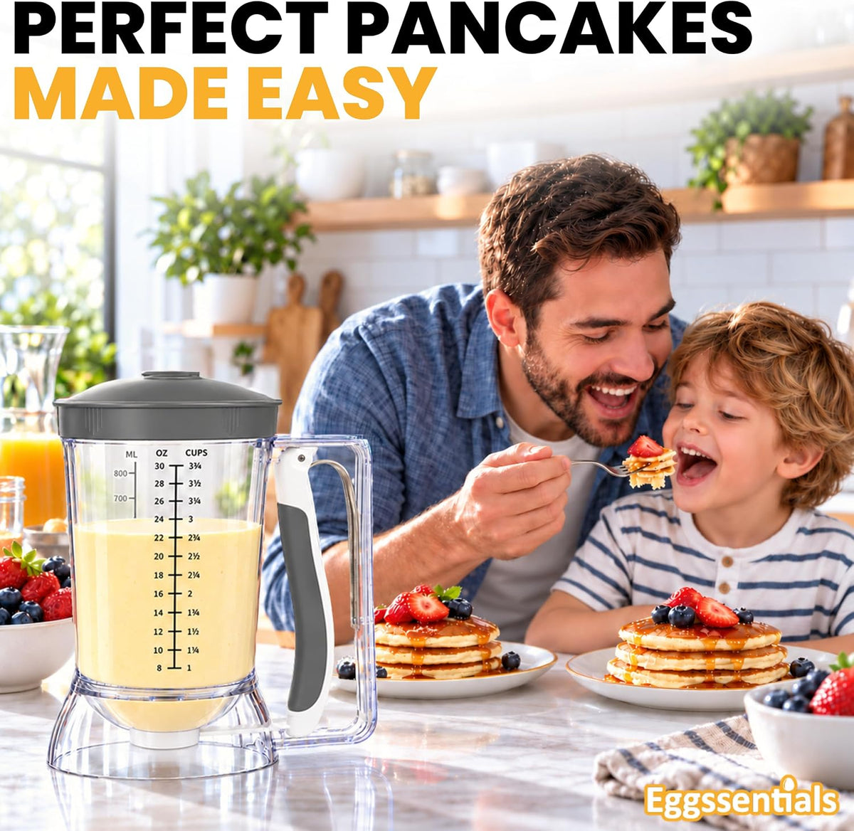Eggssentials Pancake Batter Dispenser with Squeeze Handle Pancake Dispenser