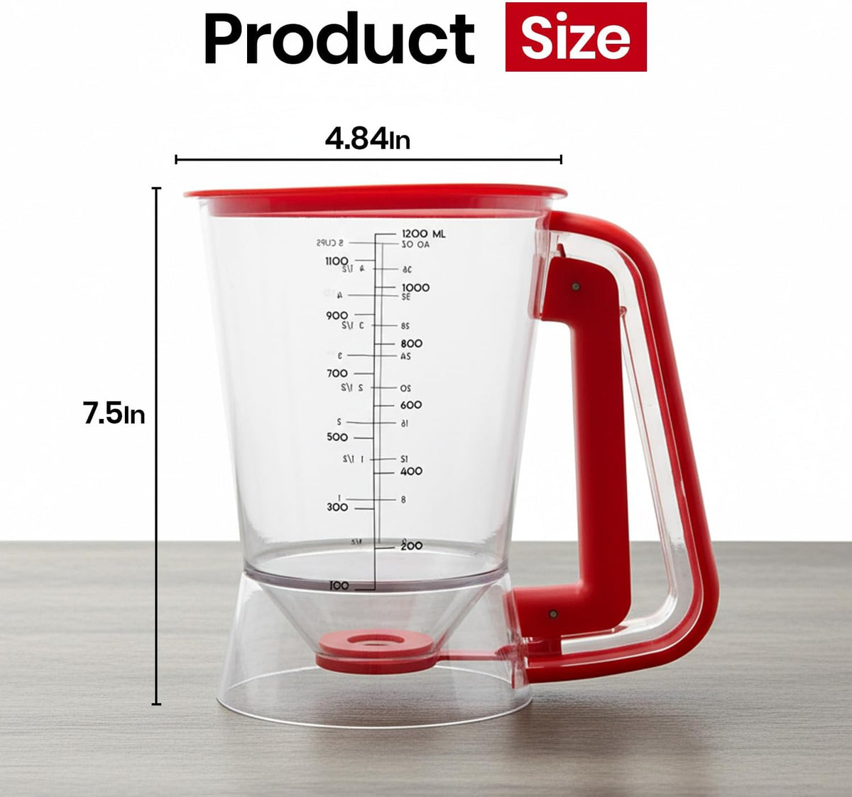 Pancake Batter Dispenser With 5-Cup Capacity