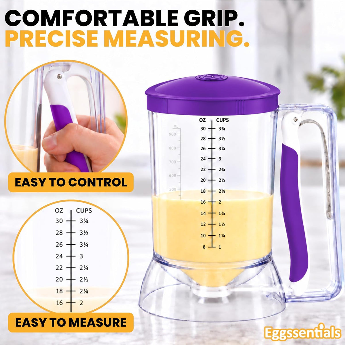 Eggssentials Pancake Batter Dispenser with Squeeze Handle Pancake Dispenser