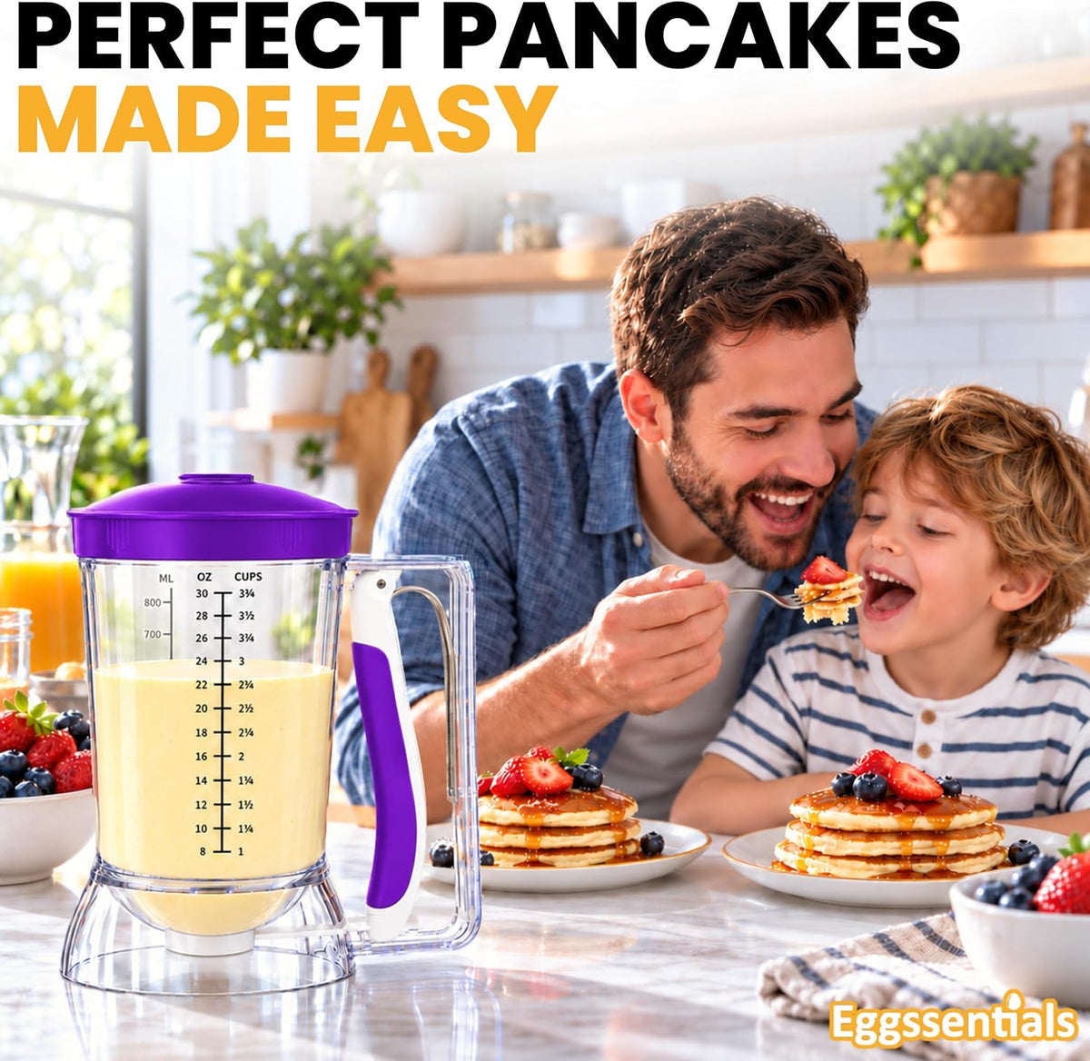 Eggssentials Pancake Batter Dispenser with Squeeze Handle Pancake Dispenser