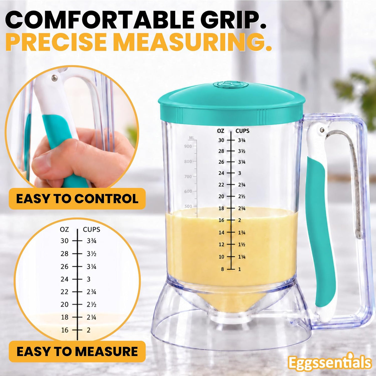 Eggssentials Pancake Batter Dispenser with Squeeze Handle Pancake Dispenser