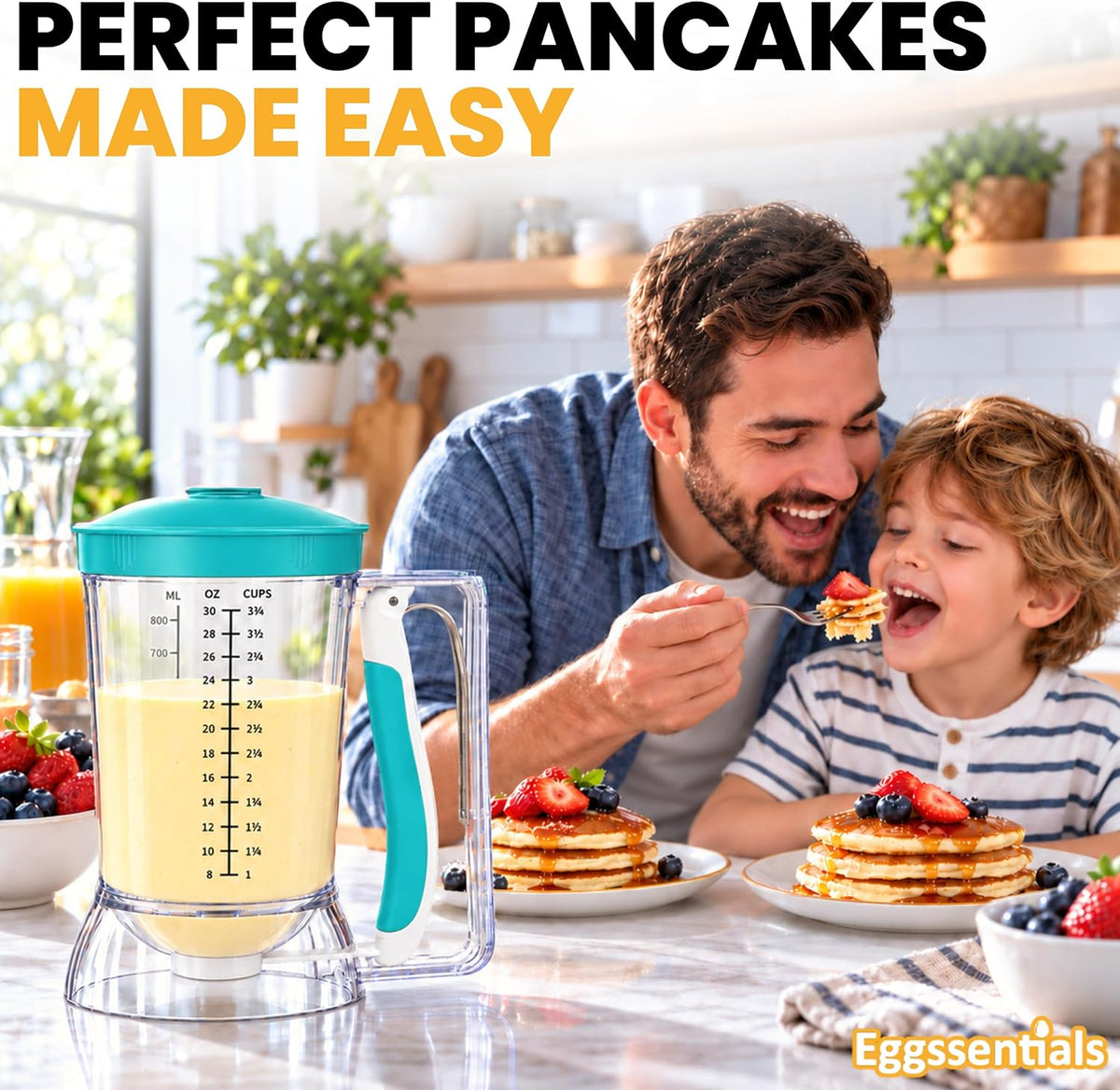Eggssentials Pancake Batter Dispenser with Squeeze Handle Pancake Dispenser