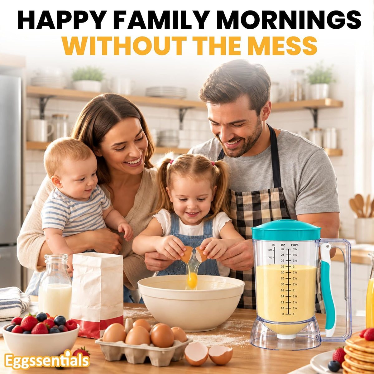 Eggssentials Pancake Batter Dispenser with Squeeze Handle Pancake Dispenser
