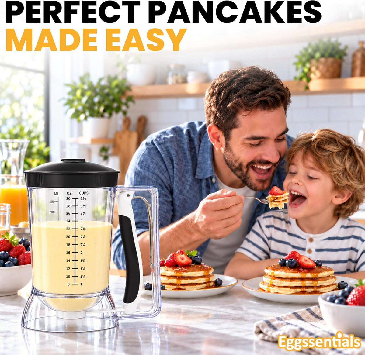 Eggssentials Pancake Batter Dispenser with Squeeze Handle Pancake Dispenser