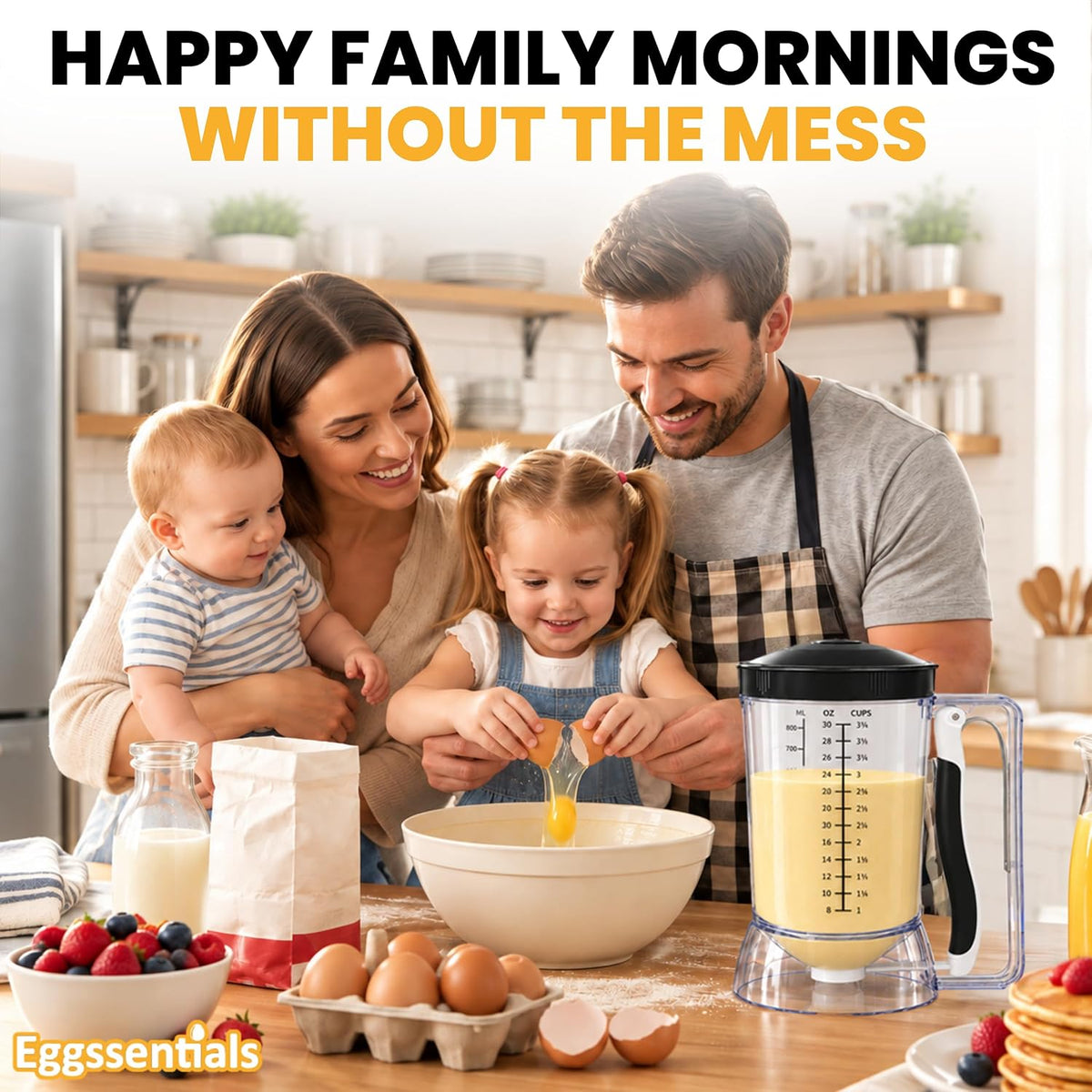Eggssentials Pancake Batter Dispenser with Squeeze Handle Pancake Dispenser