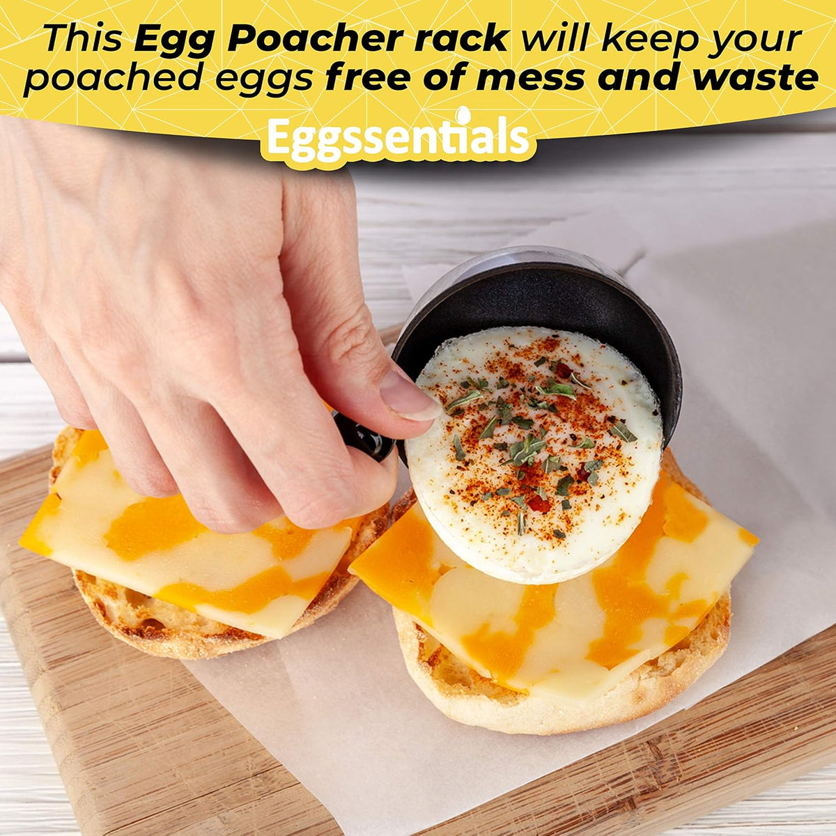 Egg Poacher Insert Stainless Steel Poached Egg Cooker Eggs Poaching Cup PFOA Free Egg Poachers Nonstick, 7.25" Rack Compatible with Current Cookware, Skillets & Instant Pots