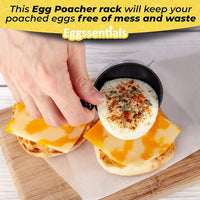 Egg Poacher Insert Stainless Steel Poached Egg Cooker Eggs Poaching Cup PFOA Free Egg Poachers Nonstick, 7.25" Rack Compatible with Current Cookware, Skillets & Instant Pots