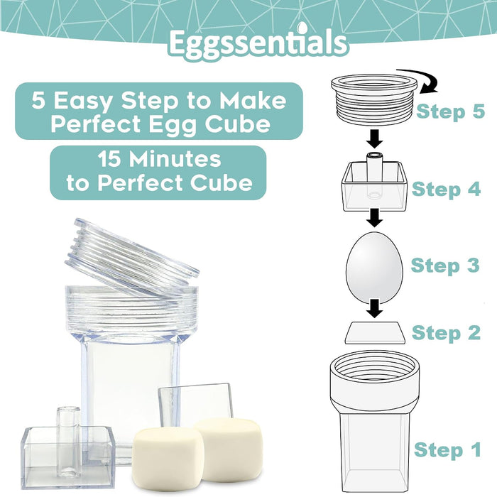 Square Egg Press - Egg Shaper - Cuber for Hard Boiled Eggs - 15 Minutes to Perfect Cubes