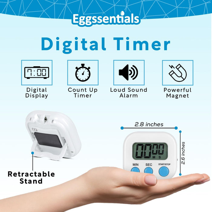 Kitchen Timers for Cooking and Baking with Big Digital Numbers and Loud Alarm Used in Cooking, Classroom, and Office.