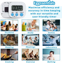 Kitchen Timers for Cooking and Baking with Big Digital Numbers and Loud Alarm Used in Cooking, Classroom, and Office.