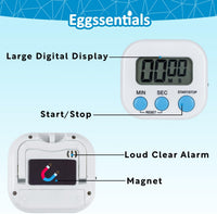 Kitchen Timers for Cooking and Baking with Big Digital Numbers and Loud Alarm Used in Cooking, Classroom, and Office.