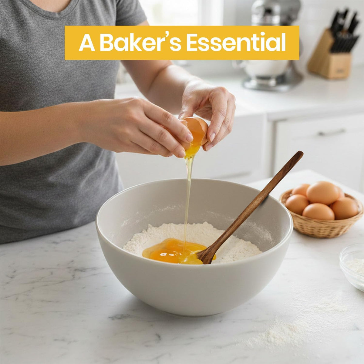 Natural Wooden Dough Whisk for Sourdough Bread Baking – Danish Dough Whisk, Bread Whisk Mixing Tool for Dough & Batter – Sourdough Tools, Bread Making Supplies