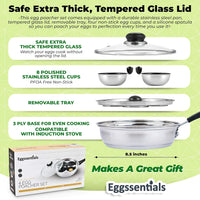 Four Cup Egg Poacher Pan With Extra 4 Cups